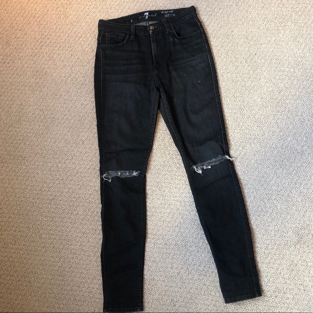 7 for all mankind high-waisted skinny jeans